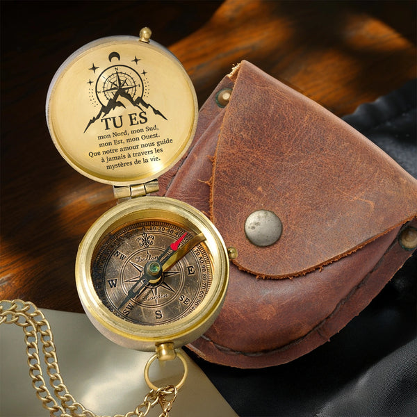 Boussole Aventure En Bronze Personnalisée Pour Couples - Lcgpb12001