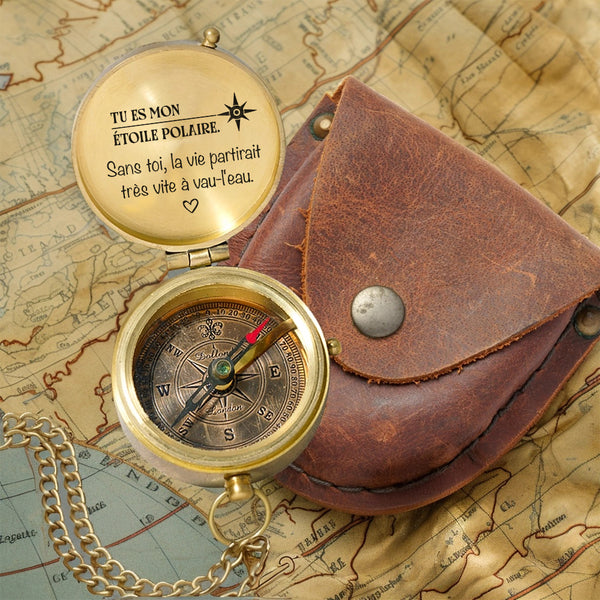 Boussole Aventure En Bronze Personnalisée Pour Couples - Lcgpb12002