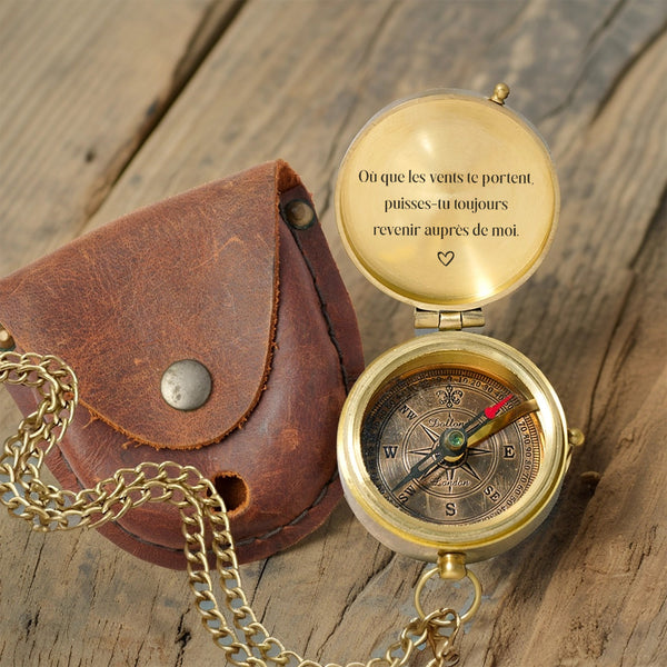 Boussole Aventure En Bronze Personnalisée Pour Homme - Lcgpb14003