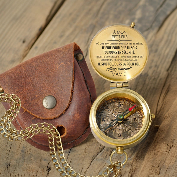 Boussole Aventure En Bronze Personnalisée Pour Petit-Fils - Lcgpb22001