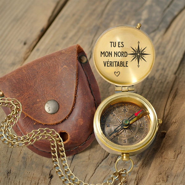 Boussole Aventure En Bronze Personnalisée Pour Couples - Lcgpb26006