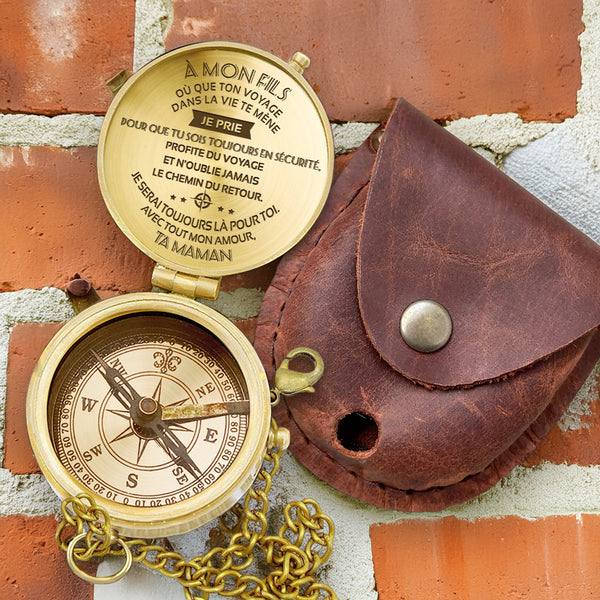 Boussole Aventure En Bronze Personnalisée Pour Fils - Lcgpb16003