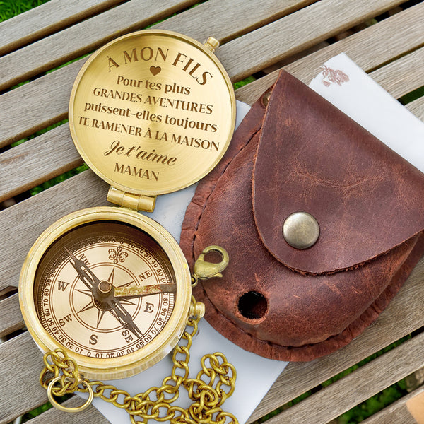 Boussole Aventure En Bronze Personnalisée Pour Fils - De Maman - Lcgpb16010