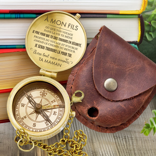 Boussole Aventure En Bronze Personnalisée Pour Fils - Lcgpb16005