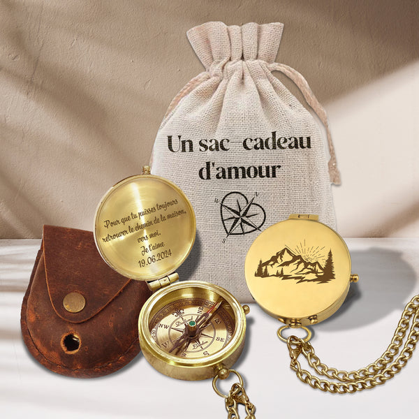 Boussole Aventure En Bronze Personnalisée Pour Couples - Lcgpb26025