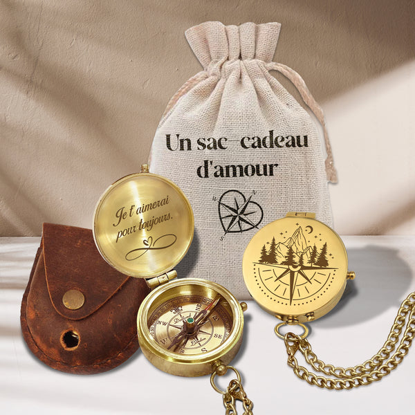 Boussole Aventure En Bronze Personnalisée Pour Couples - Lcgpb26029