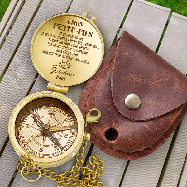 Boussole Aventure En Bronze Personnalisée Pour Petit-Fils - De Papi - Lcgpb22009