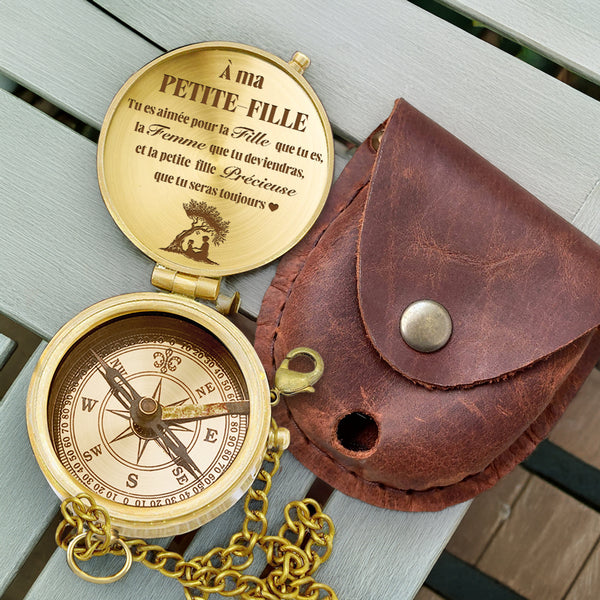 Boussole Aventure En Bronze Personnalisée Pour Petite-Fille - Lcgpb23002