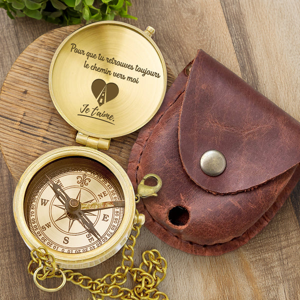 Boussole Aventure En Bronze Personnalisée Pour Couples - Lcgpb14002