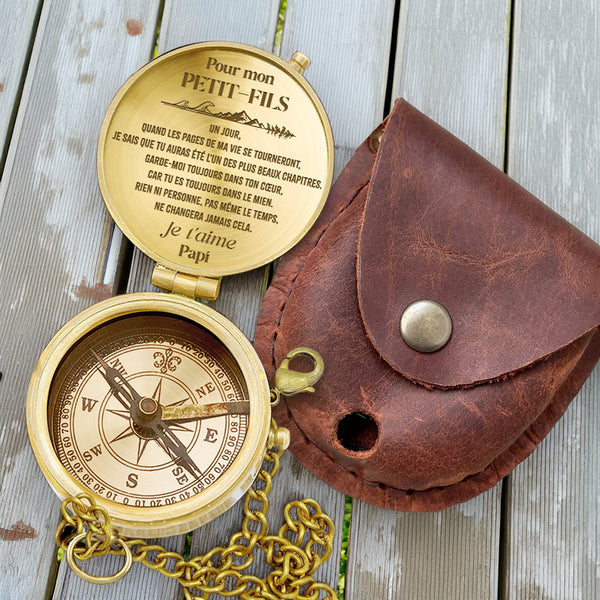 Boussole Aventure En Bronze Personnalisée Pour Petit-Fils - De Papi - Lcgpb22003