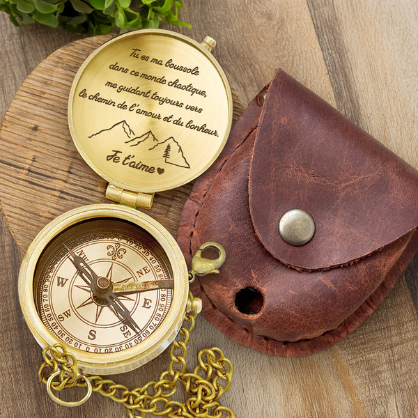 Boussole Aventure En Bronze Personnalisée Pour Couples - Lcgpb26014