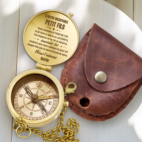 Boussole Aventure En Bronze Personnalisée Pour Petit-Fils - De Mamie - Lcgpb22008