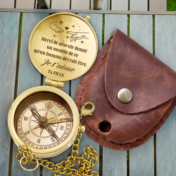 Boussole Aventure En Bronze Personnalisée Pour Papa - De Fille - Lcgpb18006