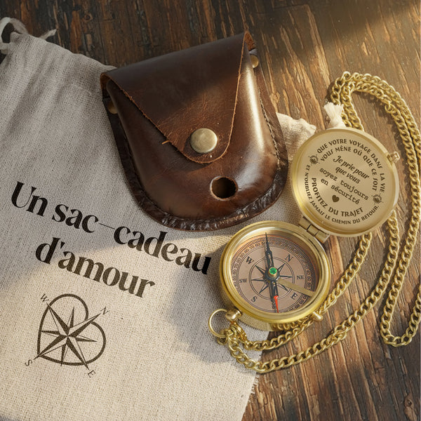 Boussole Aventure En Bronze Personnalisée Pour Fils Fille Petit-Fils Petite-Fille - Lcgpb16001
